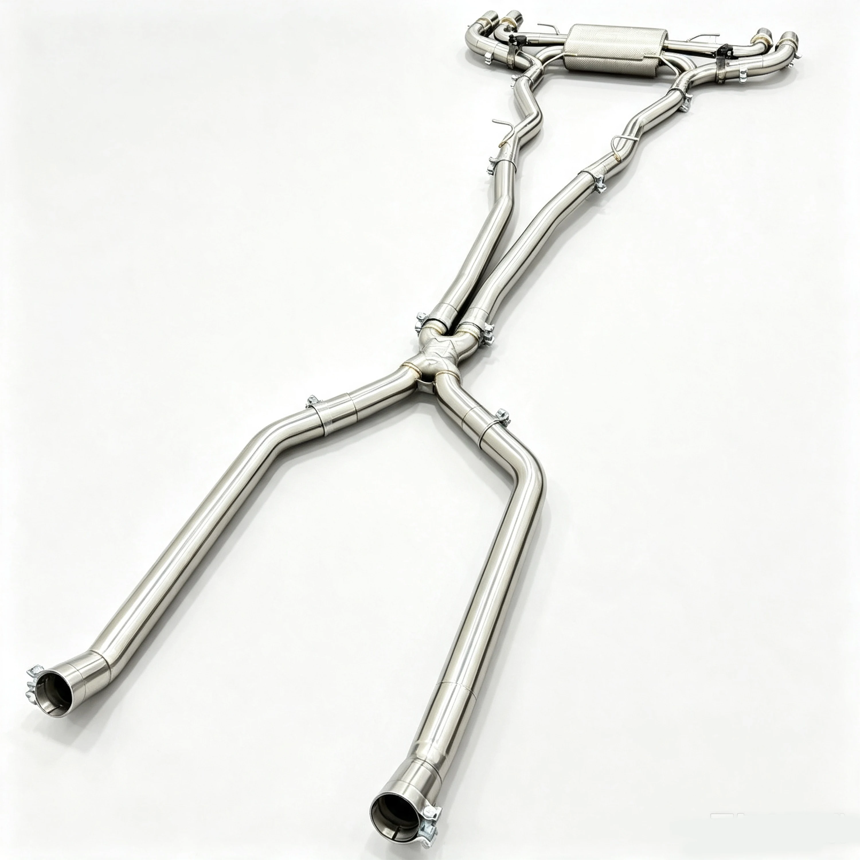 Hochwertiges Klappenauspuffsystem für BMW G16 M850i xDrive N63 4.4L V8 aus 304 Edelstahl, Direktmontage, polierte Vierfach-Endrohre – Detail 6