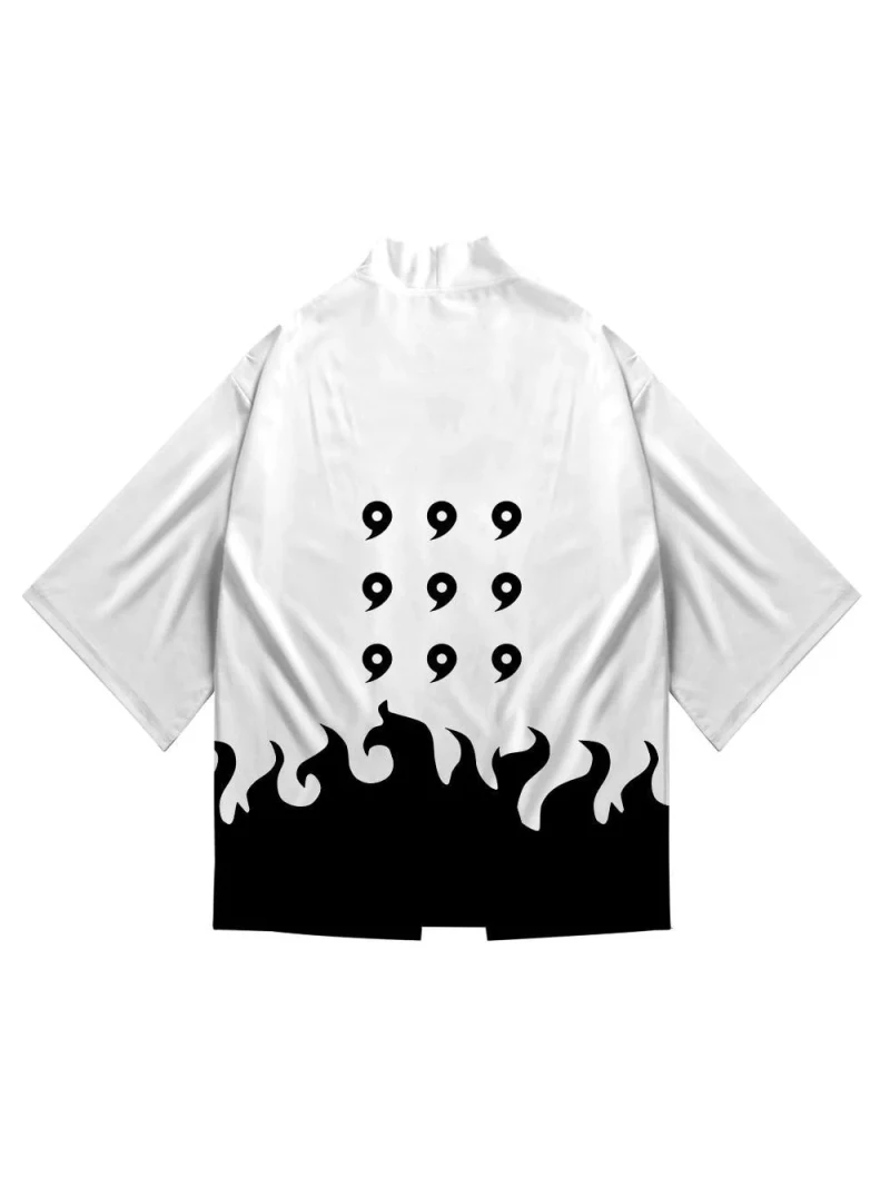 일본 애니메이션 닌자 역할 놀이 남성 여성 레드 클라우드 프린트 기모노 카디건 여름 해변 일본 전통 의상 하오리 망토