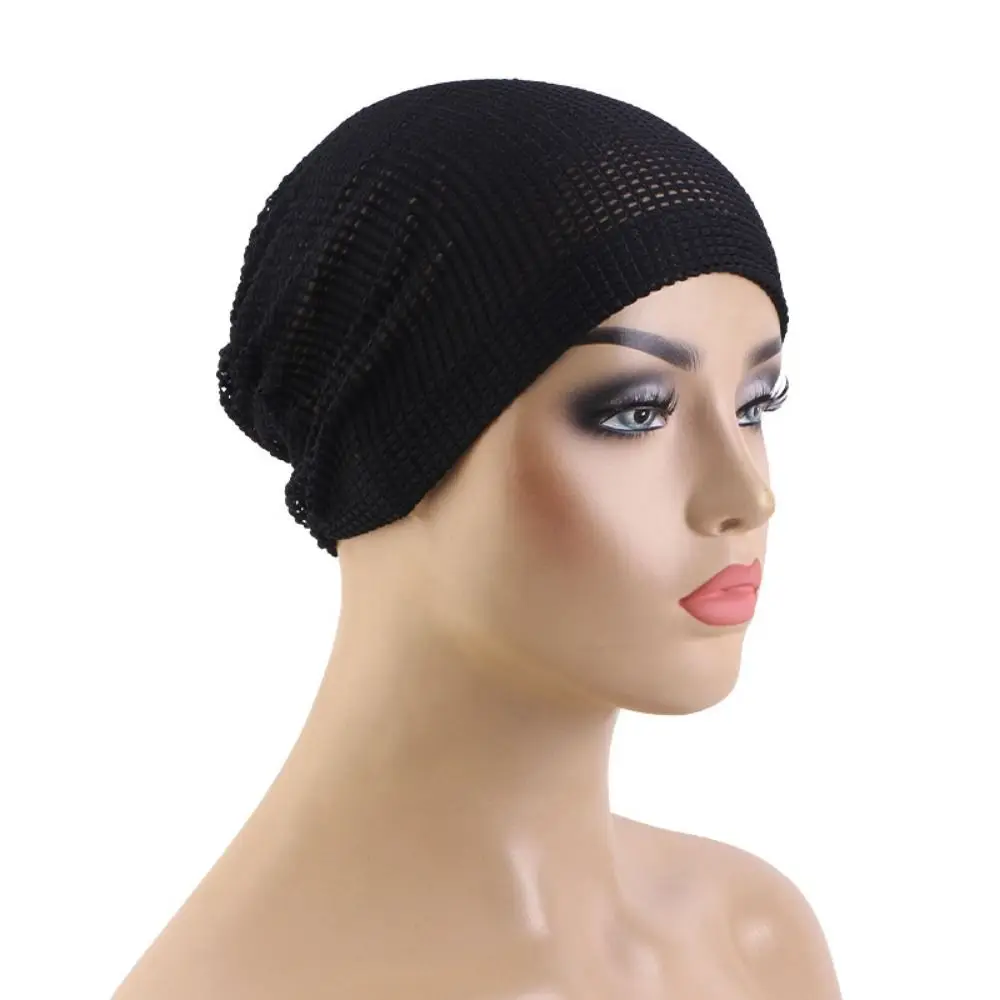 Comfortable Multicolor Crinkle Hijab Turban Elastic Soft Hood Solid Color Lightweight Turban Headwrap Chemotherapy Care