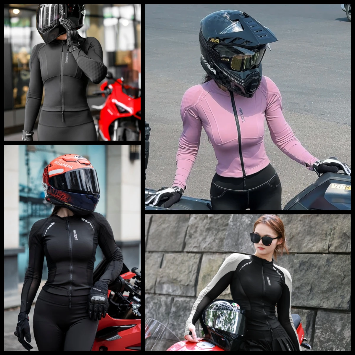 WOSAWE النساء سترات للدراجات النارية CE معتمد درع للجسم معطف السلامة المدمج في لينة حامي موتوكروس الإنحدار سباق الملابس