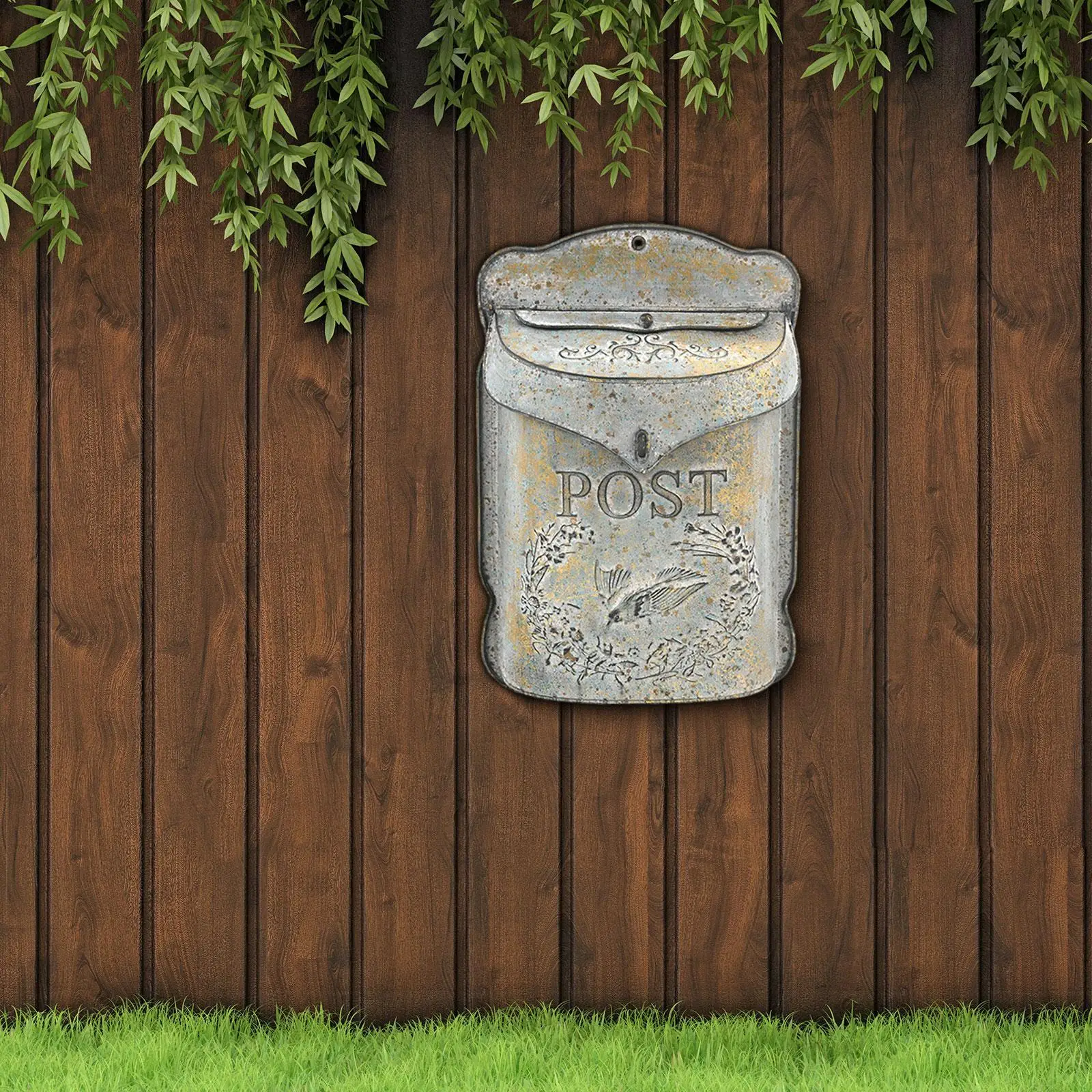 

Vintage Mailbox Wall Mount Mail Holder Weatherproof Metal Mail Box for Garden Gate