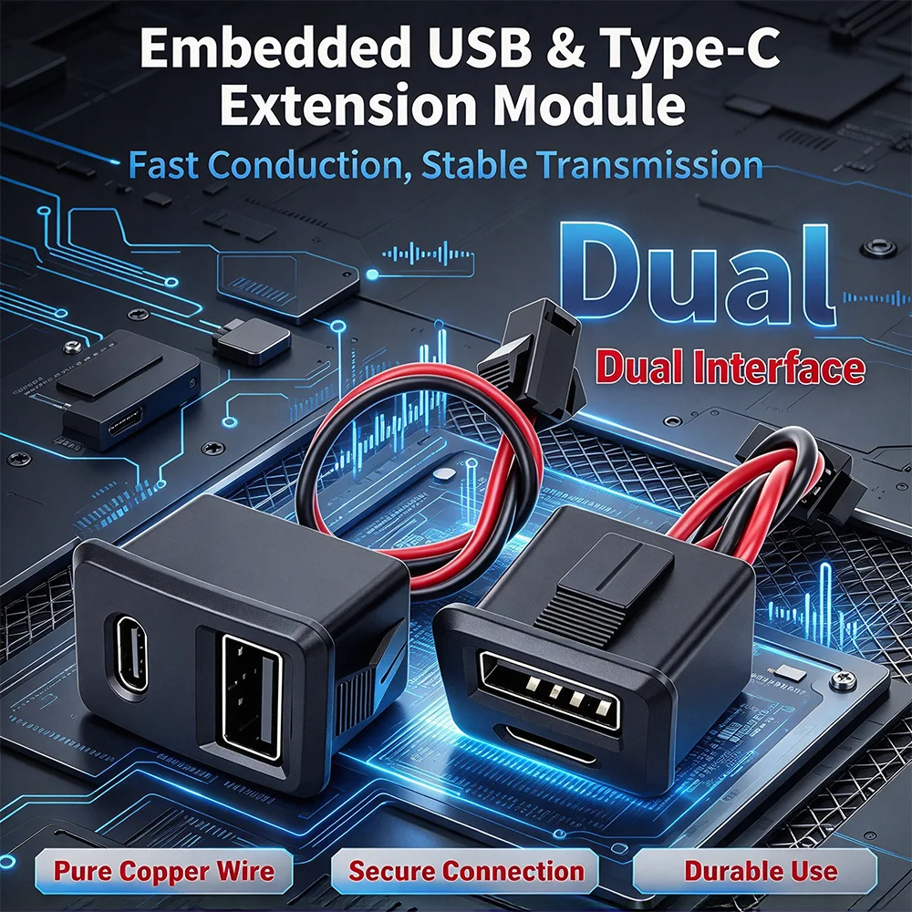 Type C USB Dual Layer Curved Female Socket Welding Wire Charging Port 2Pin Power Input Connector for Light Toy Electronics DIY