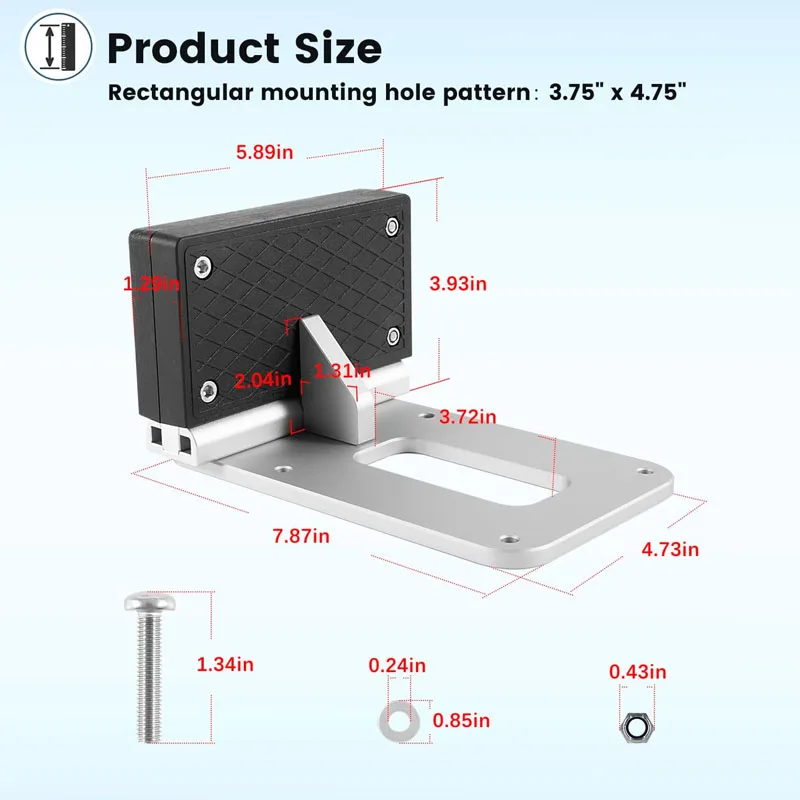 Universal Transom Trolling Motor Mount Bracket for Kayaks/Kayak Marine Board Backing Plate for Clamp-on Electric Trolling Motors