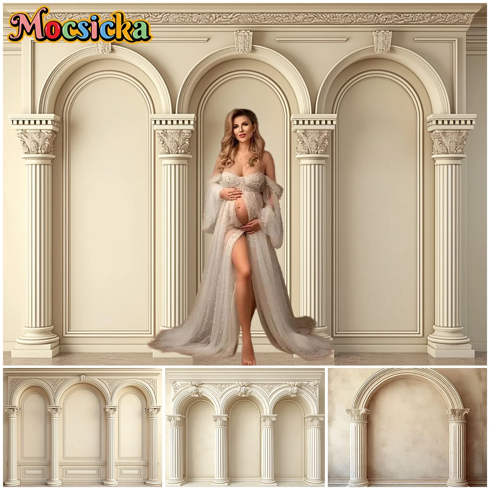 

Mocsicka Photography Wall Background Palace House Indoor Wallpaper Decor Maternity Dresses Photoshoot Wedding Backdrop Photocall