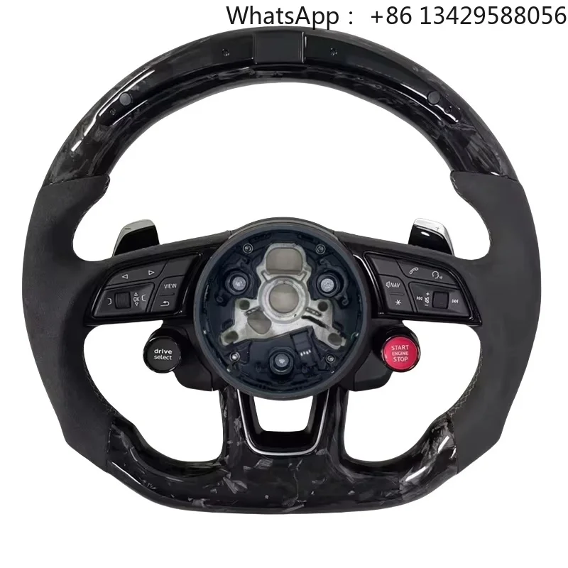 Custom LED Carbon Fiber Sports Leather Steering Wheel for Audi A5 B8 A7 Q3 S8 A3 8P R8 S3 A6 C7 Rs3 A4 B8 TT Car Accessories
