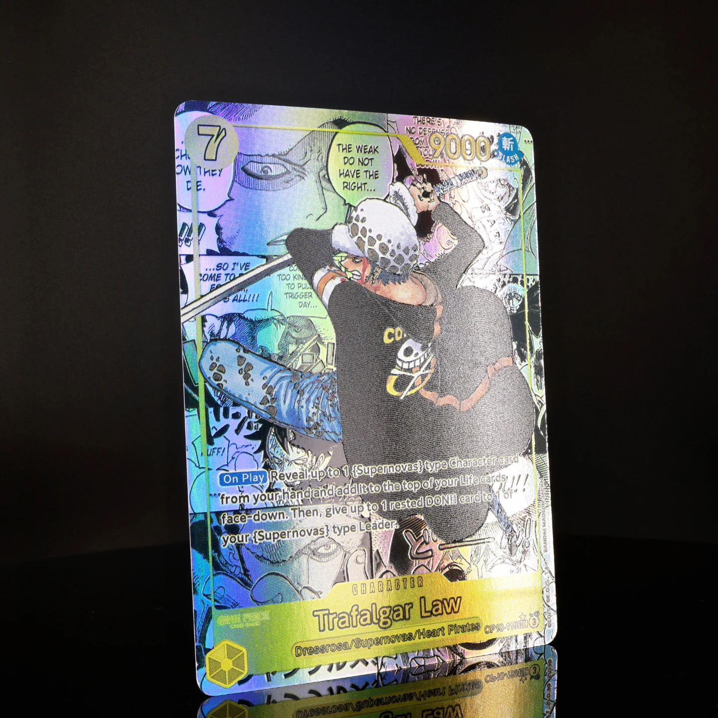 One Piece TCG OPCG English Trafalgar Law Manga Card OP10-119 Law 7 Cost Yellow Law Textured Foil Card
