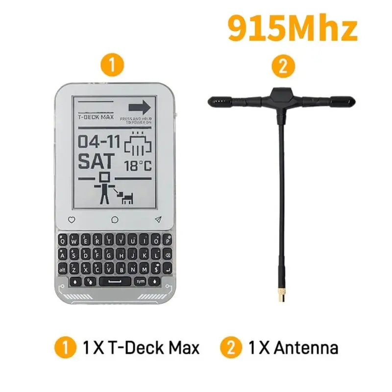 AA60 T-Deck Max 915MHz SX1262 LoRa Transceiver 3.1-Inch Touch E-Paper WiFi Bluetooth 5 LE AI Learning with Antenna