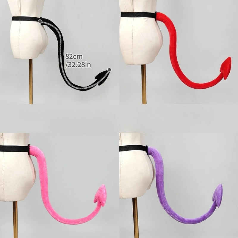 Demon Devil Plush Tail, Halloween Vampire Cosplay Costume Prop, Gothic Theme Party Comic‑con Dress Up Accessory
