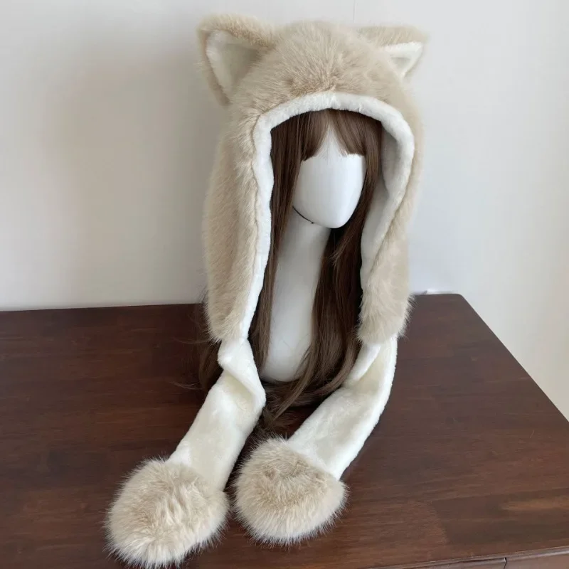 Winter Plush Hat Outdoor Cycling Ear Protection Fluffy Hats Thickened Warm Hat Casual Fleece Girls Hat Women\'s Warmth Essentials