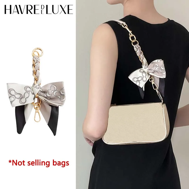 

Bow scarf extension chain for women bag fashion durable weaving decorative chains not easy to fade bag accessories