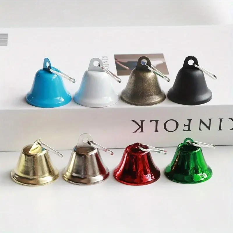 10Pcs Christmas Decoration Bell Temple Retro Hand-cranked Metal Horn Bell 38mm Bronze Bell
