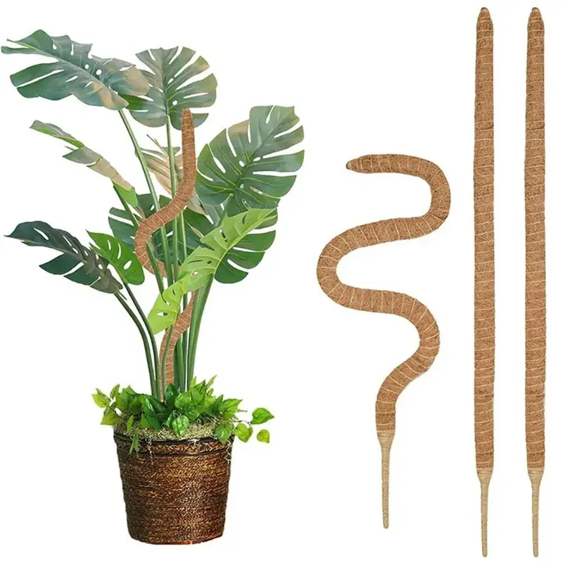 1Pcs Coconut Shell Moss Palm Cane Coir Totem Poles Gardening Coconut Rod Stretch Plant Climbing Frame Bendable 60cm
