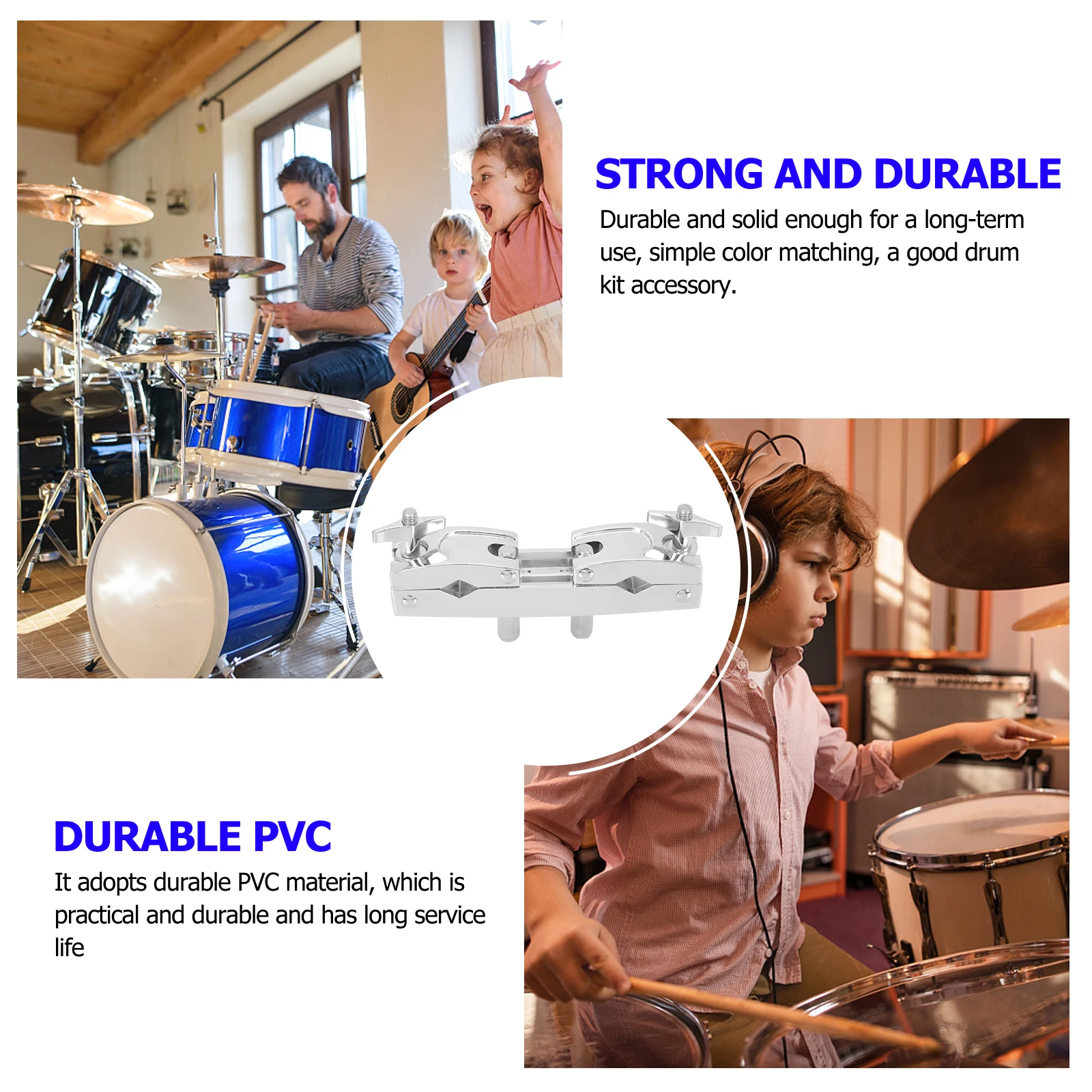 

Connector Clip Cowbell Clamp Brackets Mount Holder Durable Iron Drum Kit Accessories Long Term Use Wear Resistant Practical