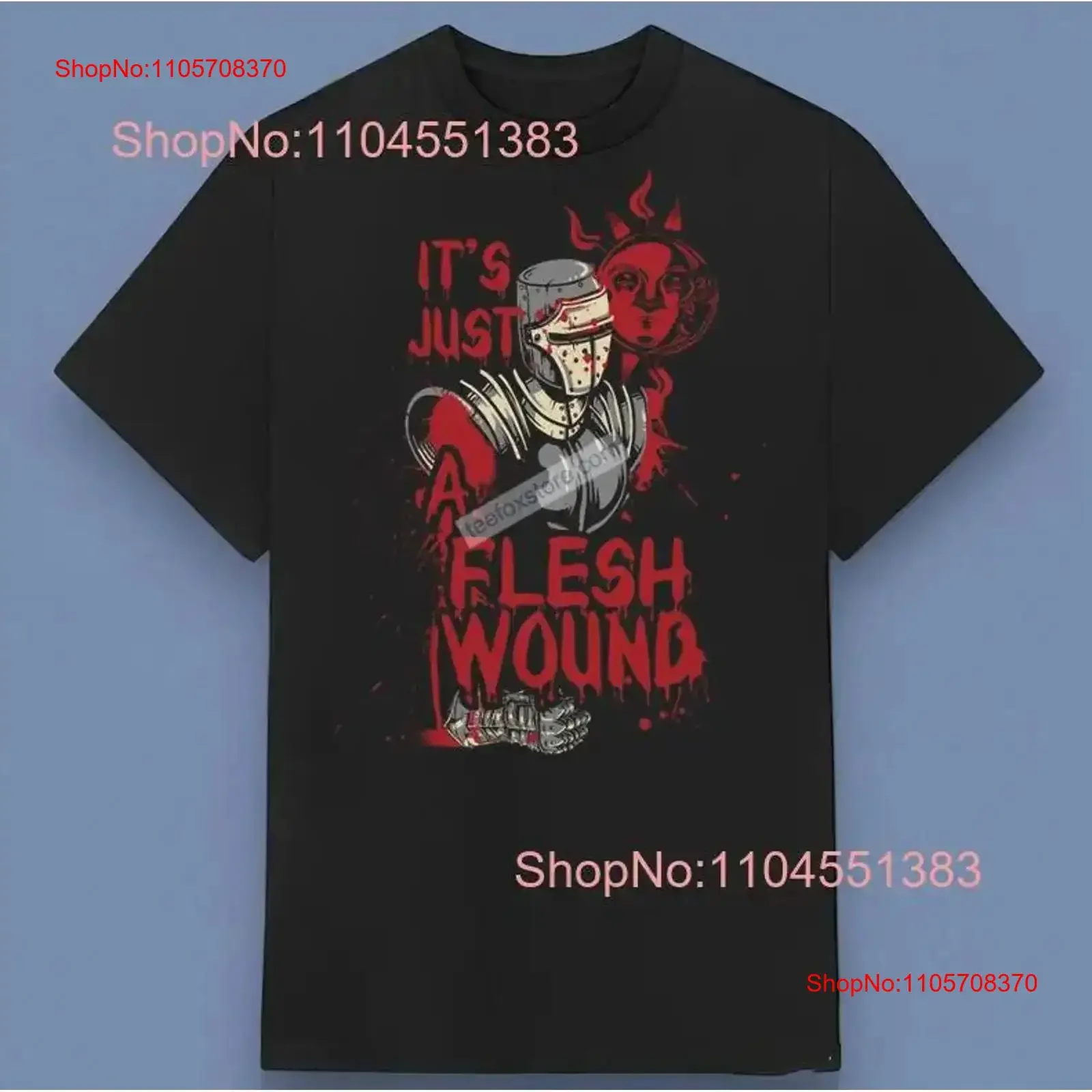It s Just A Flesh Wound The Black Knight T Shirt Size 5XL vintage Washed Casual Slightly Stretched graphic Soft fashion