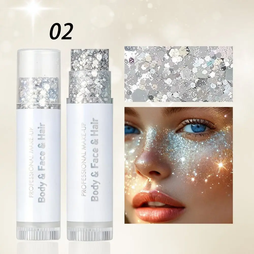 Long-Lasting Shine Body and Facial Glitter Mermaid Shimmer Sequins Gel Glitter Stick Thick Festive Body Art Painting Makeup