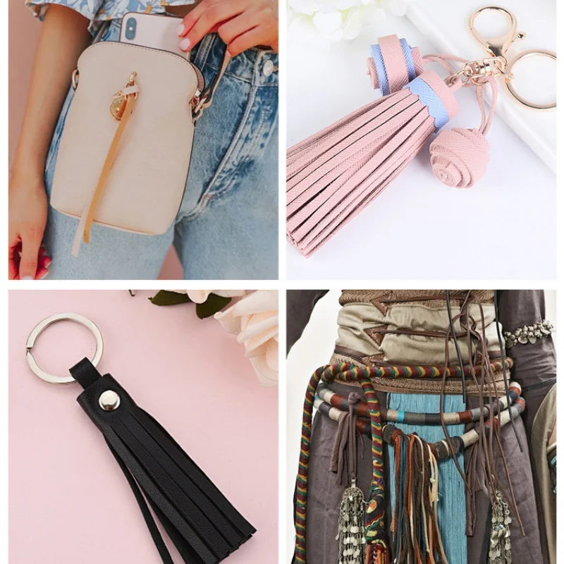 Flat Leather Cord High Quality Leather Strip Leather Ribbon 2/4 Meters Accessories For Leather Bracelets Jewelry Making