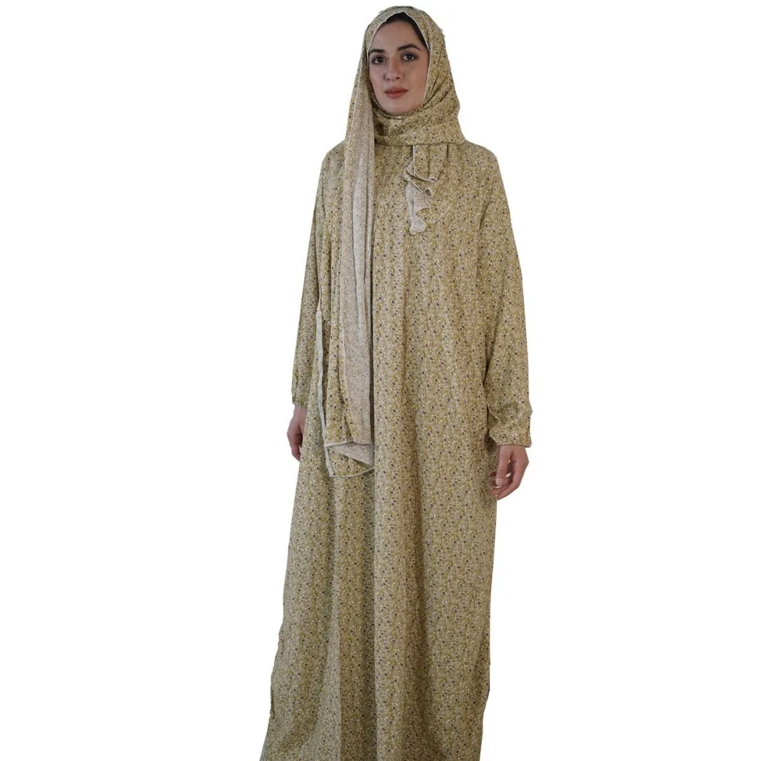 

Comfortable Women's Long Prayer Gown Abaya Soft Fabric Ethnic Style Dress for Ramadan Available Muslim for Adults Lslam