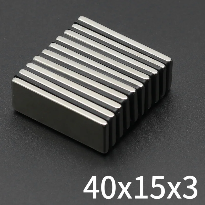 1/3/6Pcs Block Magnet 40x15x3mm N35 Permanent NdFeB Super Strong Powerful Neodymium Magnets Magnetic Stripe Imanes De Neodimio
