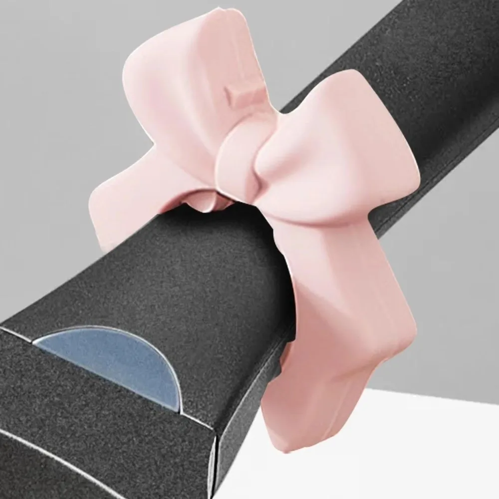 Bow-knot Spoon Rest Silicone Construction Heat-Resistant Material Pan Clip Rack Cute Design Space-Saving Silicone Spoon Holder