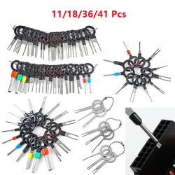 11/18/36/41Pcs Car Terminal Removal Kit Wire Pin Extractor Set Car Stylus Wiring Crimp Connector Puller Metal Repair Tools