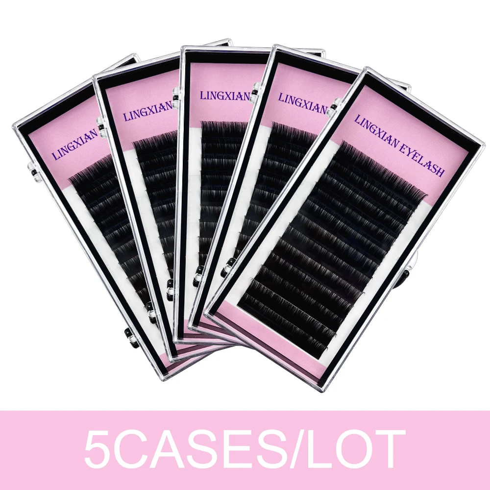 

Individual Eyelash Extension False Korea Matte Black Lashes 5 Pieces Per Pack Faux Cils Fake Cilios Naturel Russian Strip Rzesy