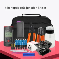 Fiber Optic Tool Kit 10mW VFL Laser Pen FTTH Tools Optic Power Meter OPM Optical Bag Fiber Cleaver