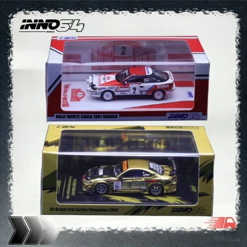 INNO64 1:64 Set Toyota Celica GT-Four 1991 Monte Carlo Rally Winner & Top Secret Toyota Supra D1 GP 2004 Diecast Race Car Models