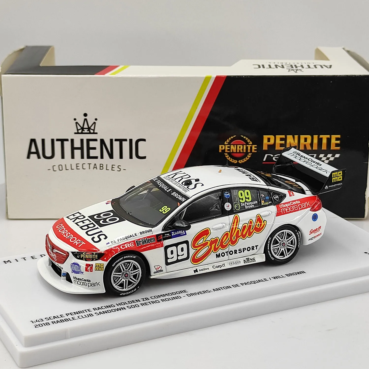 

Diecast AUTHENTIC 1:43 Scale Holden ZB COMMODORE 2018 #99 Alloy Car Model Collectible Toy Gift Souvenir Display Ornament