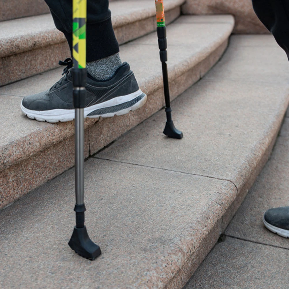 

4Pcs Rubber Hiking Stick Anti- Covers Crutch Foot Protector Simple Design Practical Outdoor Accessories