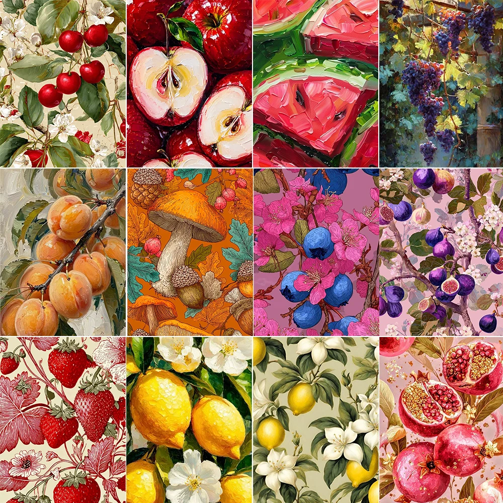 HD Print Canvas Wall Printing, Modern Art Illustration, Fruits Poster Painting Home Decoration Artwork for Bedroom, Living