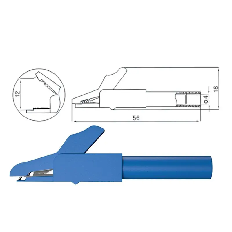 كابل اختبار الرصاص بمقبس الموز المزدوج 4 مم من Apr.5 لمشبك التمساح المتعدد على شكل حرف U #6