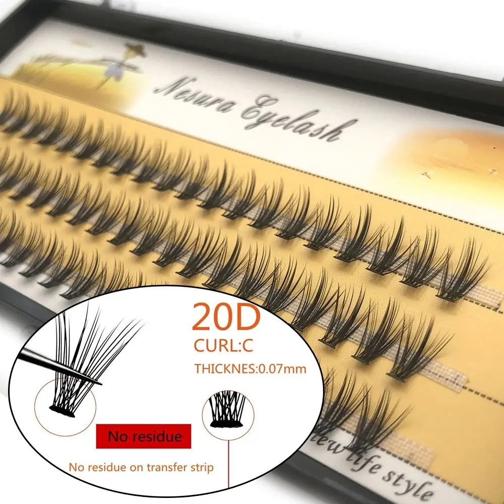 

1Box/60 Bundles Hot Eyelash Extensions Eye Makeup Tool Individual Eyelash 20D Fake Eyelashes Imitation Mink