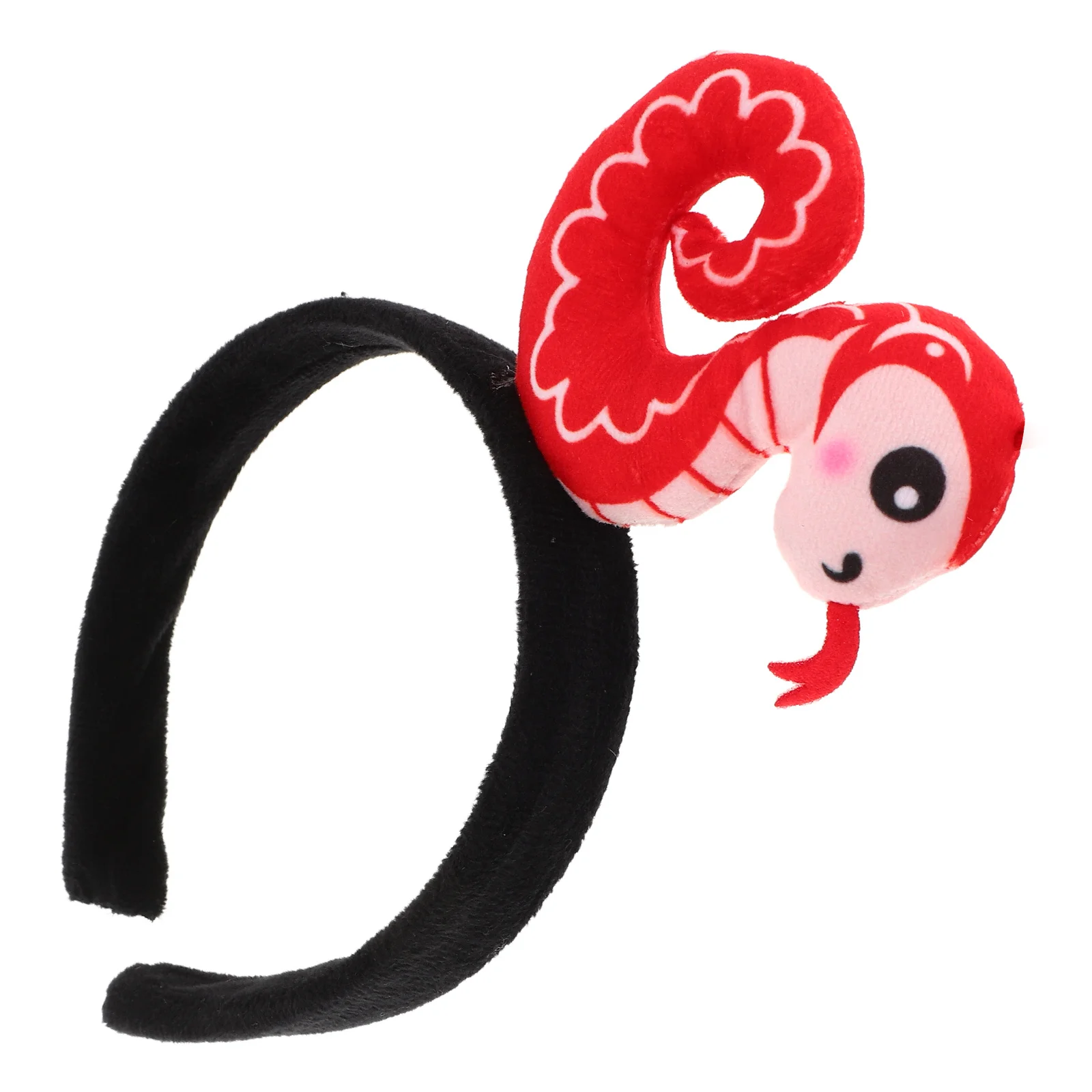

Lightweight Red Snake Headband Cartoon Cloth Hairband Comfortable Festive Hair Accessory for New Year Party Costume Supply