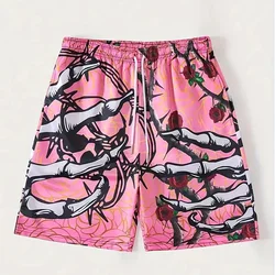 Summer Men Skull Shorts Kids Harajuku Beach Shorts Boys Girls Sports Breathable Shorts Hip Hop Short Pants Casual Streetwear