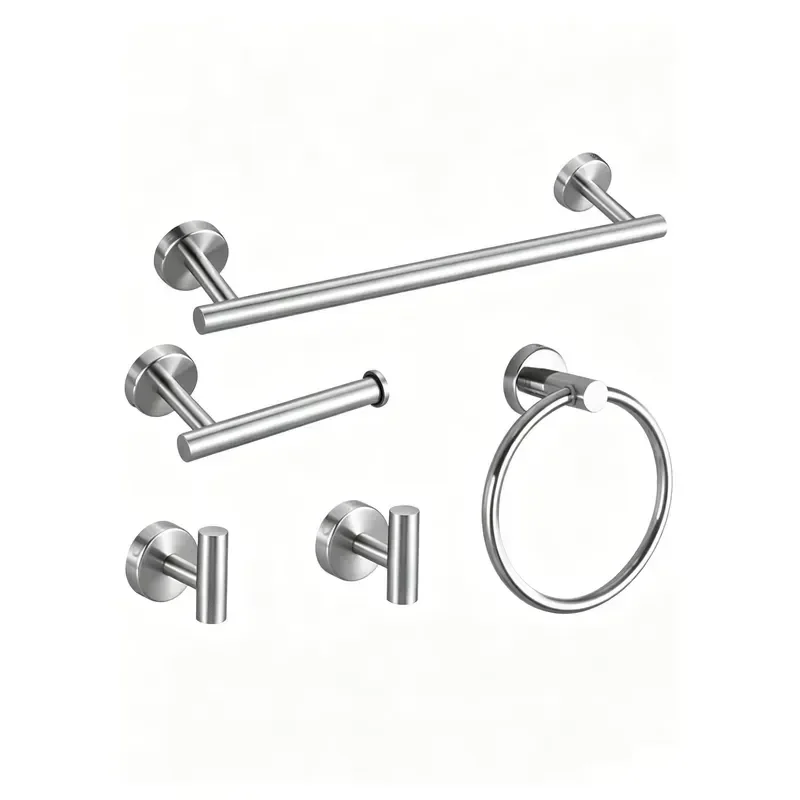 for Brushed Nickel Bathroom Accessories Set Luxury Home Hotel Bath Hardware Kit Modern Faucet Towel Bar Soap Dispenser