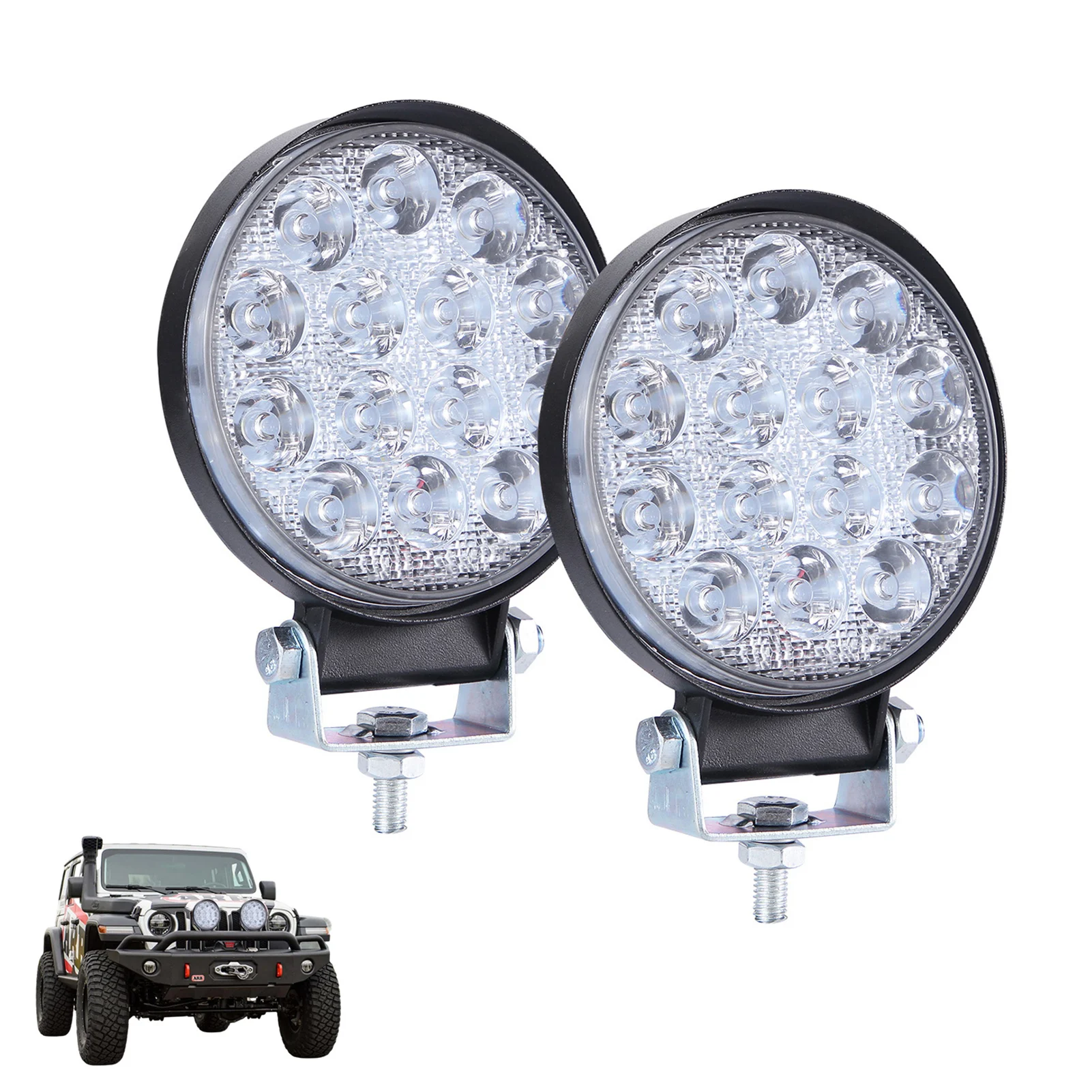 140W Round LED Work Lights 6000K Spot Driving Fog Light Off Road Led Lights Bar Driving Lamp For Truck Boat SUV Car Accessories