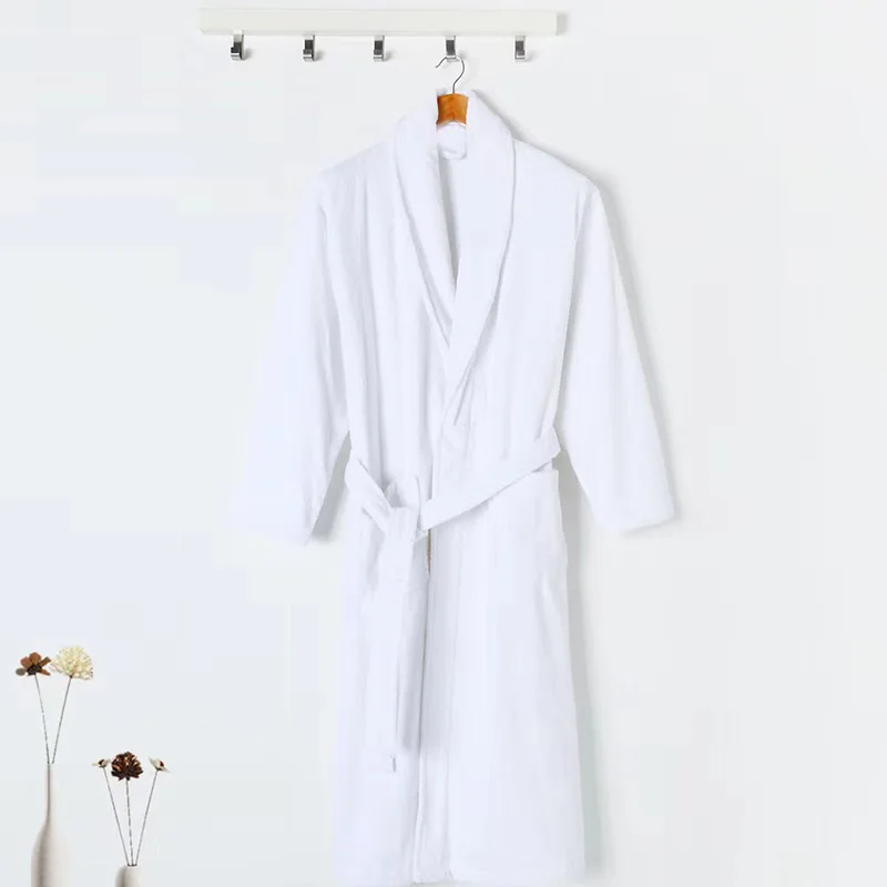 100% Cotton Bathrobe Five Star Hotel Home Thick Absorbent Terry Bath Robe Sleepwear White Man Couple Towel Women Dressing Gown