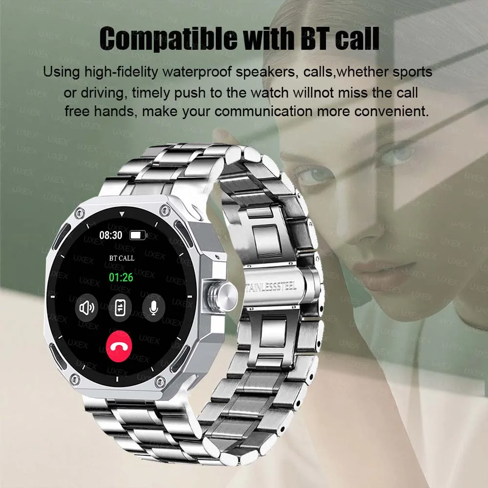 Homens de negócios smartwatch relógio 1.53 hd sempre na exibição bluetooth chamada foto personalizada 3d ui feminino presente natal relógios ao ar livre