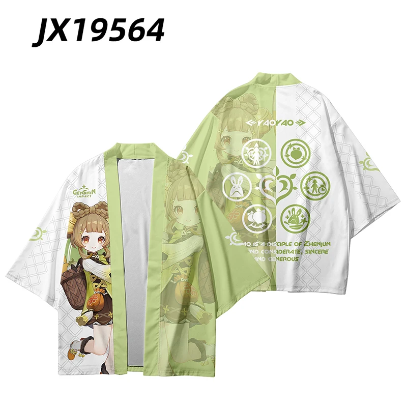 Anime Genshin Impact Yaoyao japanischen Anime Kimono Haori Yukata Cosplay Frauen/Männer Mode Sommer lässig cool Streetwear Shirt