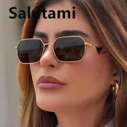 vintage polygon Irregular triangle sunglasses women new fashion alloy square sun glasses ladies trendy elegant shades uv400