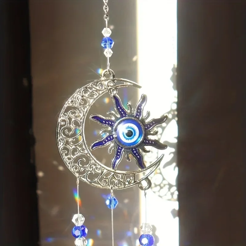 Crystal Blue Evil Eye Suncatcher: Love, Protection & Magic - Perfect for Weddings, Housewarmings & More