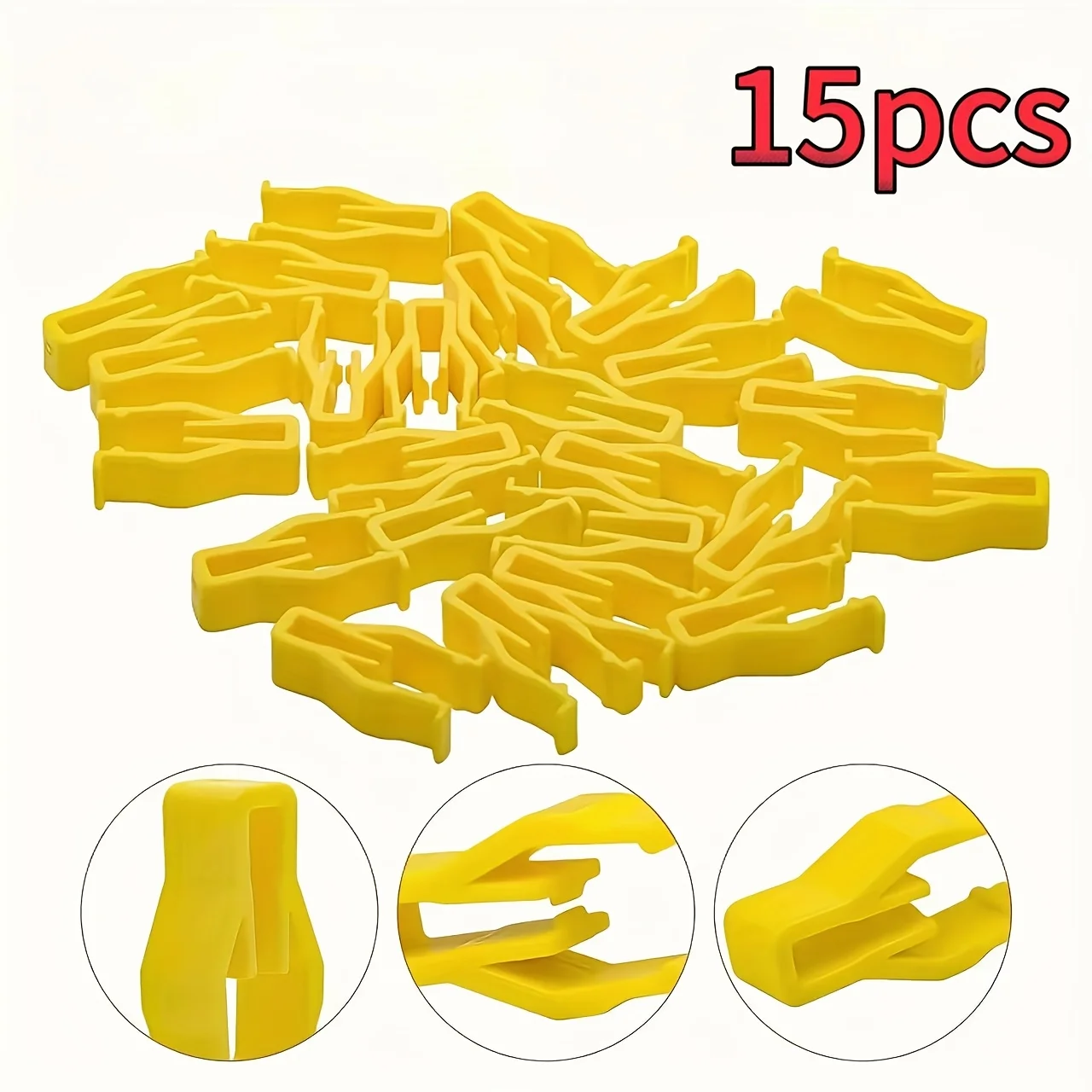 15pcs Auto Instrument U-type Snaps Audio DVD Navigation Panel Buckle Center Console Dashboard Yellow Plastic Clip Car Products