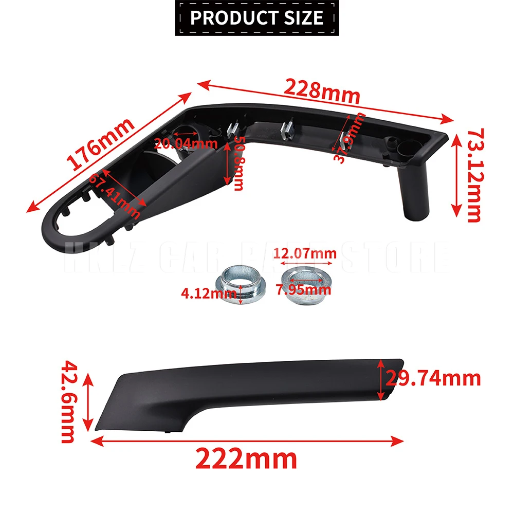 Interior Left Right Door Handle With Retaining Cover For VW Polo MK3 1999-2002 Part Number 6N0867197B 6N0867179E Car Accessories
