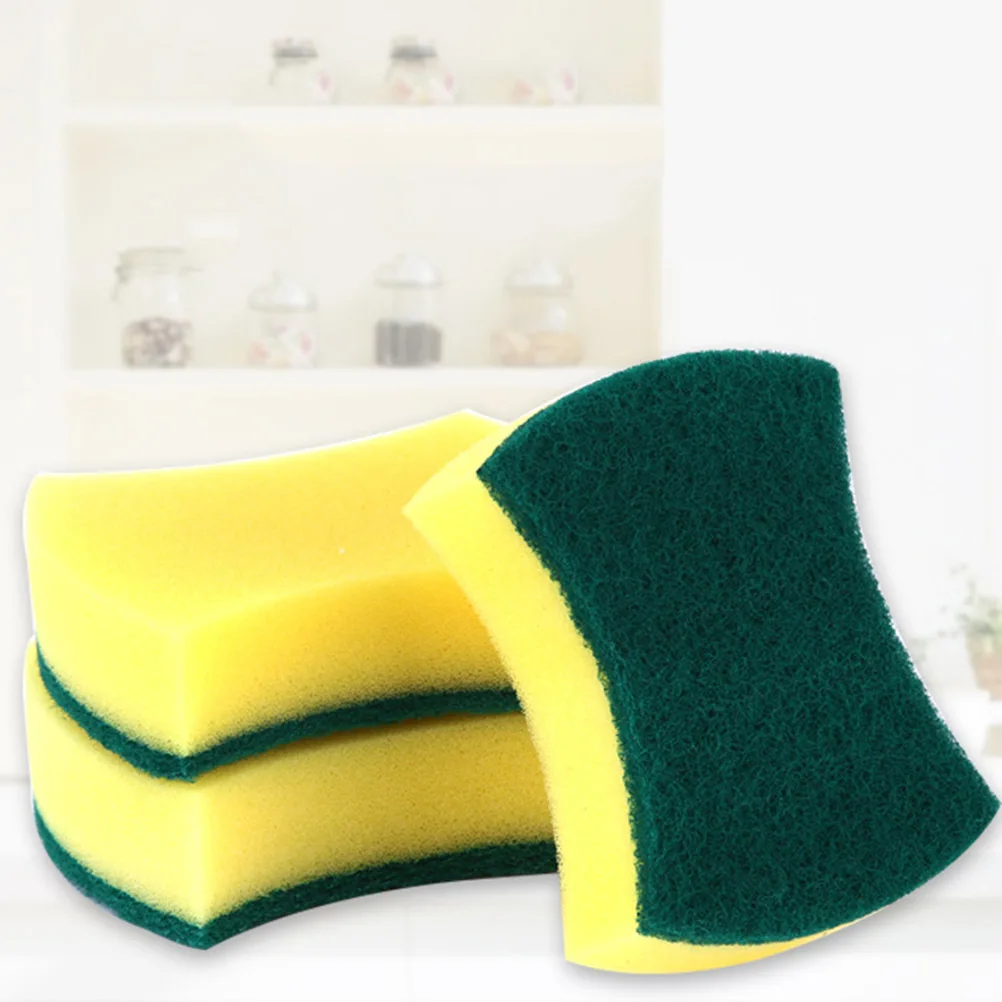 5 قطعة وسادة التنظيف على الوجهين المطبخ الحمام الغسيل ماصة غسل الصحون الإسفنج دائم الألياف النسيج الإسفنج للتنظيف