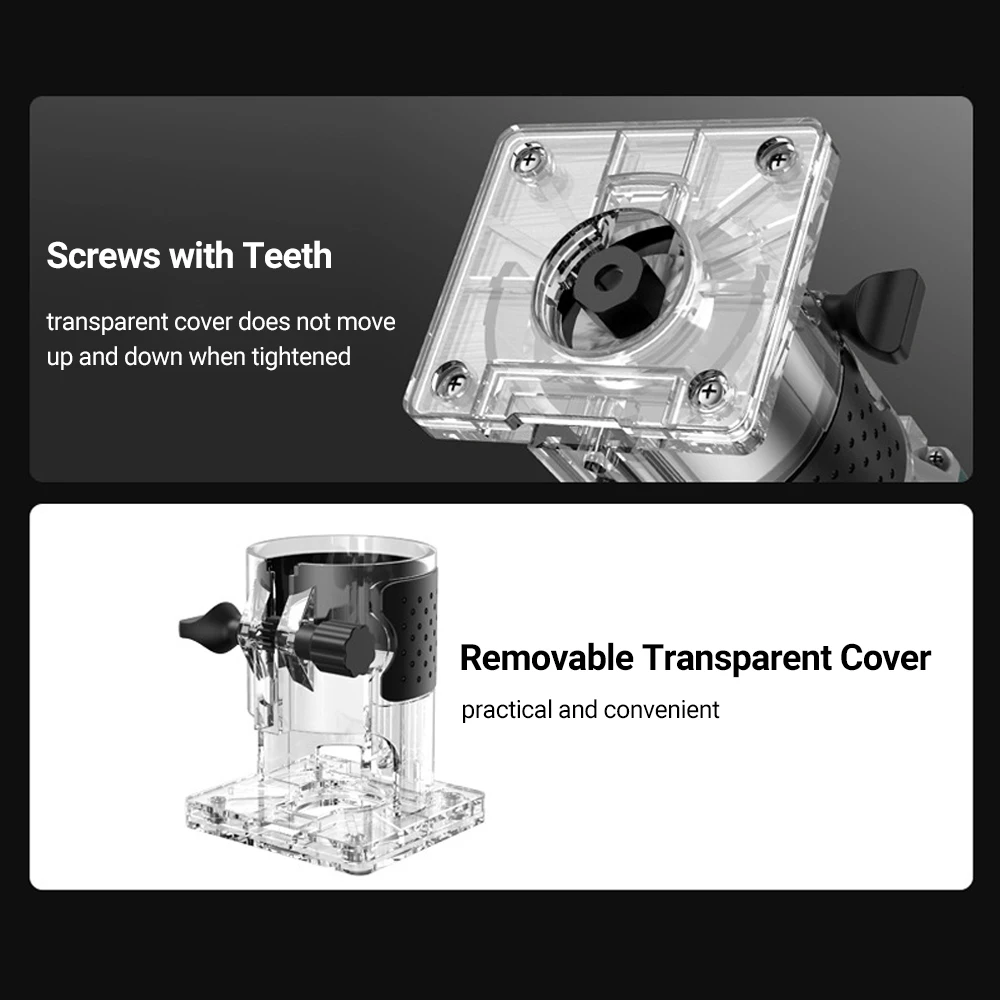 Compact Wood Router Tool 800W 220V Handheld Palm Router 33000RPM 6Variable Speeds Electric Trimmer Wood Router Hand Trimmer Tool