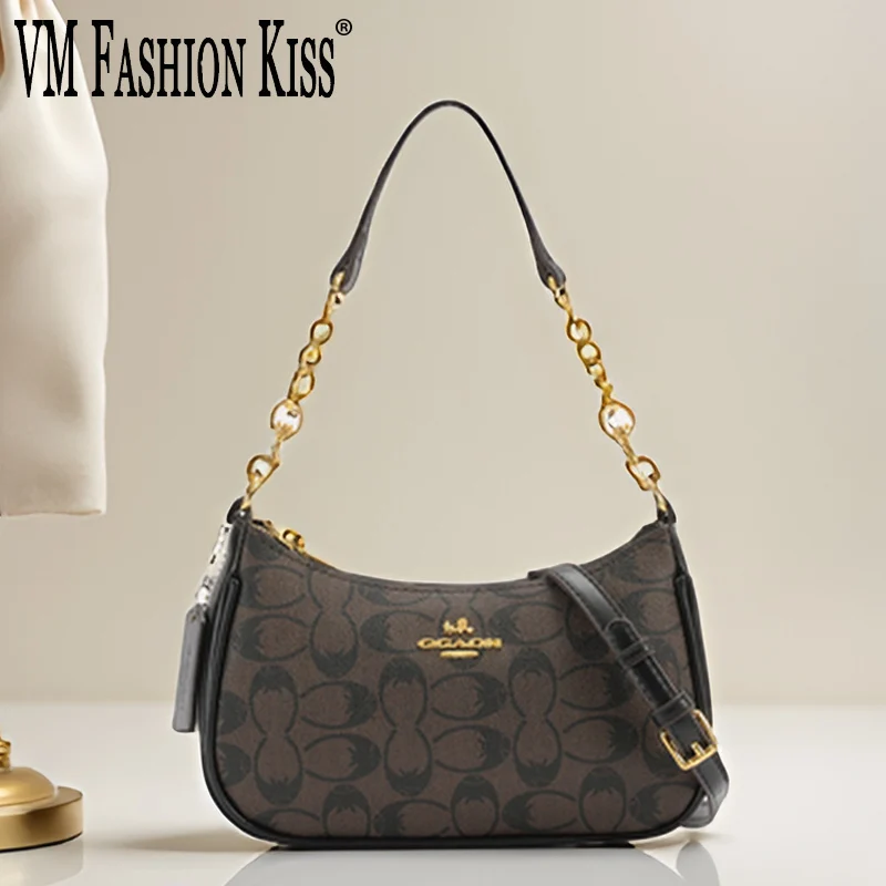 

Women's Chain Bags PVC Geometric Print Handbag Shoulder Crossbody Bag Women's Underarm Bag Suitable For Daily Outfit Matching