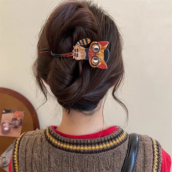 Pinces à cheveux en forme de dessin animé en forme de chat, filles pour filles, pince acrylique, porte-crabe, barrettes en épingle à cheveux, accessoires de mode pour femmes 8 meilleures barrettes à cheveux de chat en vente - No 1