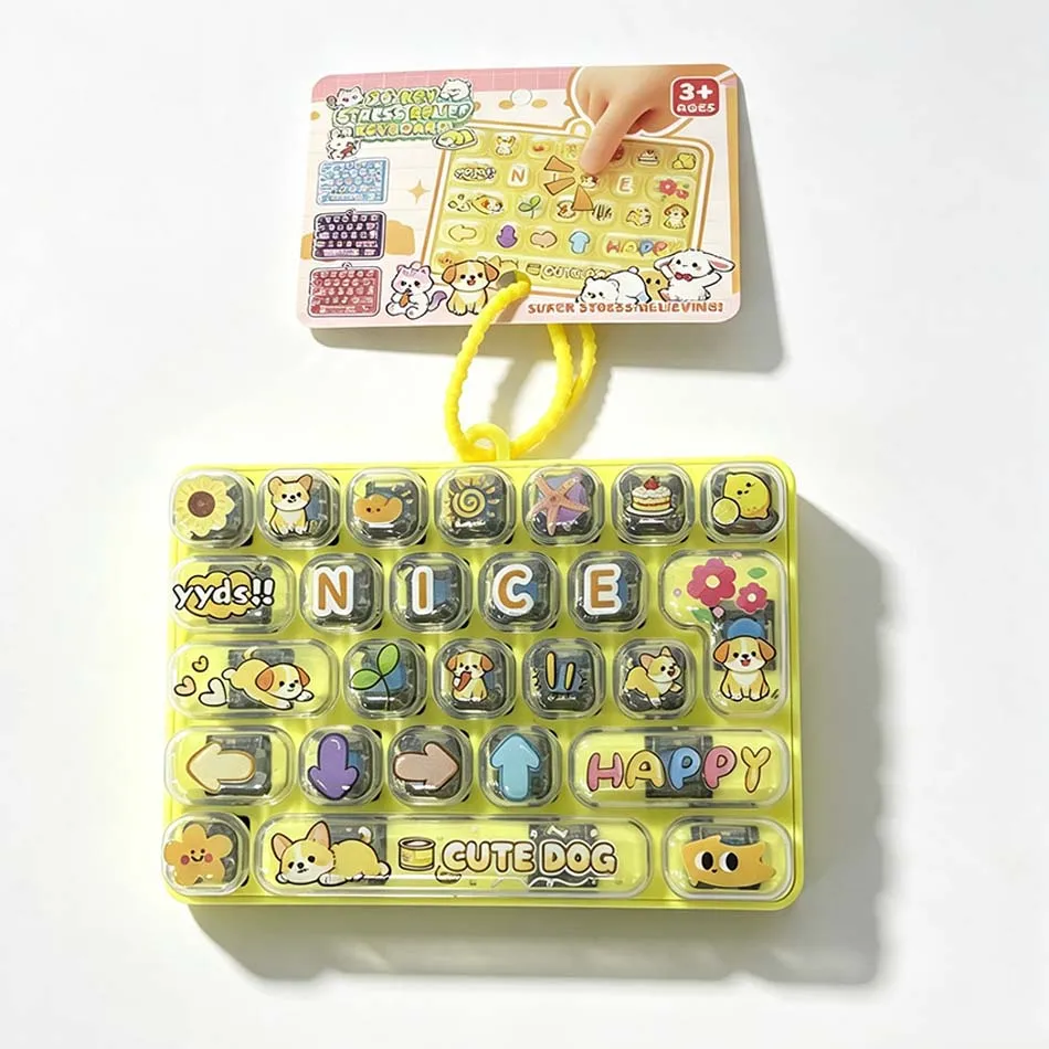 DIY 26-Key Fidget Button Keychain, Customizable Decompression Toy, Stress Relief Sensory Pendant, Cute Bag Hanging Charm Gift