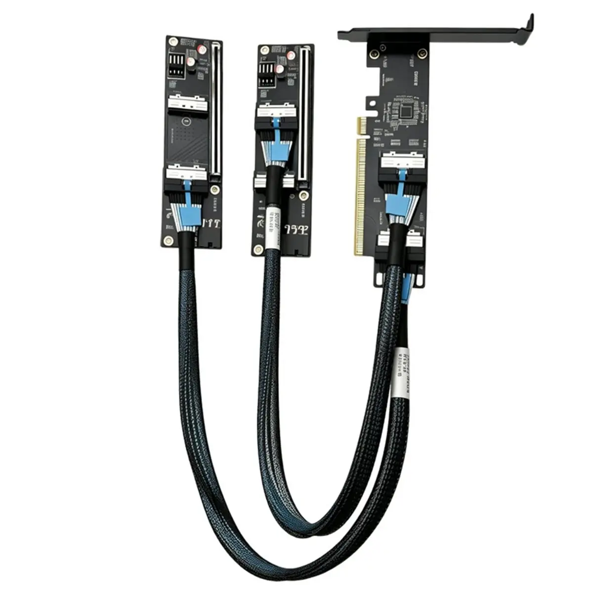 AA80 2 Port MCIO 5.0 to PCI-E 5.0 X16 Adapter Card with MCIO Cable with MCIO to PCIE X16 Baseboard for Graphics Card Server