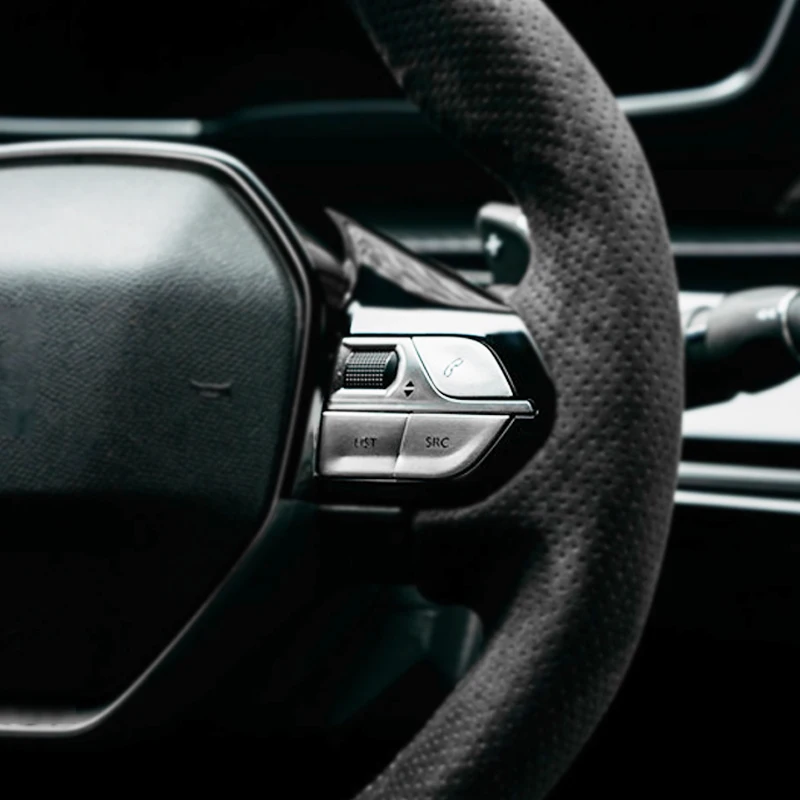 For Peugeot 2008 2022 2023 2024 Car Steering Wheel Button Switch Decoration Cover Sticker Interior Accessories